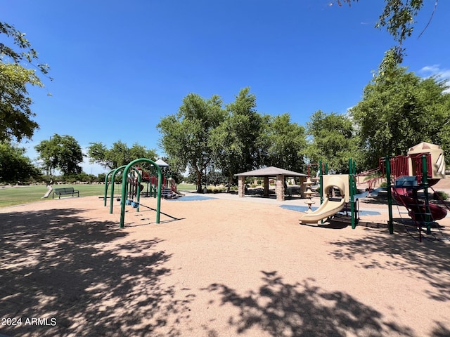 community playground featuring a gazebo