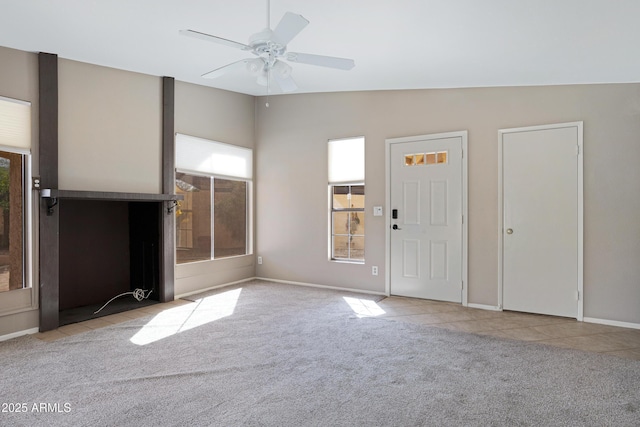 4790 E Navajo St, Phoenix, AZ 85044 - carpeted entryway featuring healthy amount of natural light, a ceiling fan, tile patterned flooring, and baseboards