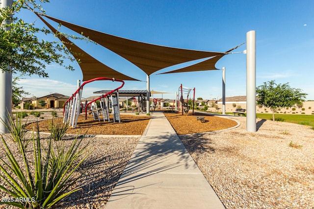 view of community jungle gym