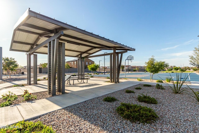 view of home's community with community basketball court and a gazebo