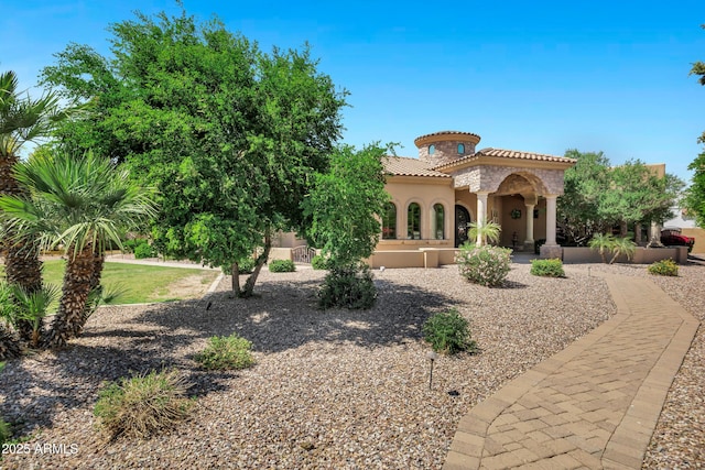 2300 E Sanoque Ct, Gilbert, AZ 85298 - view of front of home with a tiled roof and stucco siding