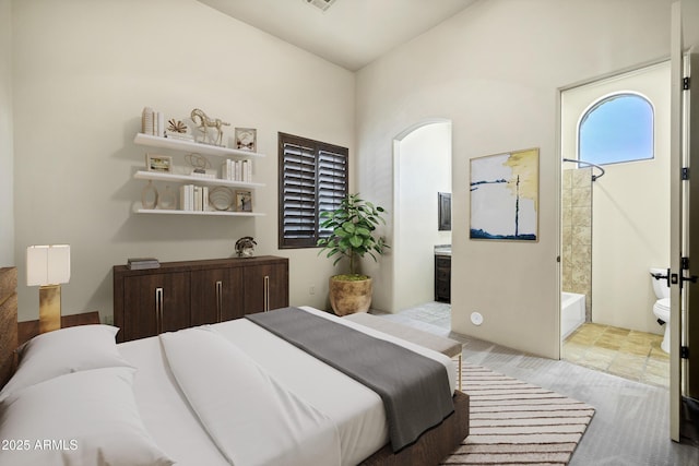 2300 E Sanoque Ct, Gilbert, AZ 85298 - bedroom with lofted ceiling and ensuite bathroom
