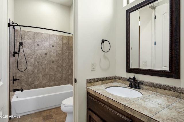 2300 E Sanoque Ct, Gilbert, AZ 85298 - full bathroom with toilet, vanity, and washtub / shower combination