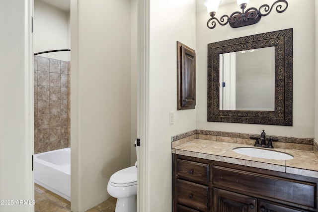 2300 E Sanoque Ct, Gilbert, AZ 85298 - bathroom with toilet, vanity, and shower / tub combination