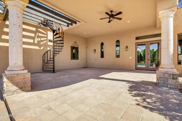 2300 E Sanoque Ct, Gilbert, AZ 85298 - view of patio with french doors and stairway