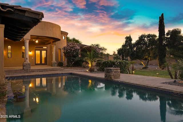 2300 E Sanoque Ct, Gilbert, AZ 85298 - outdoor pool featuring french doors and a patio