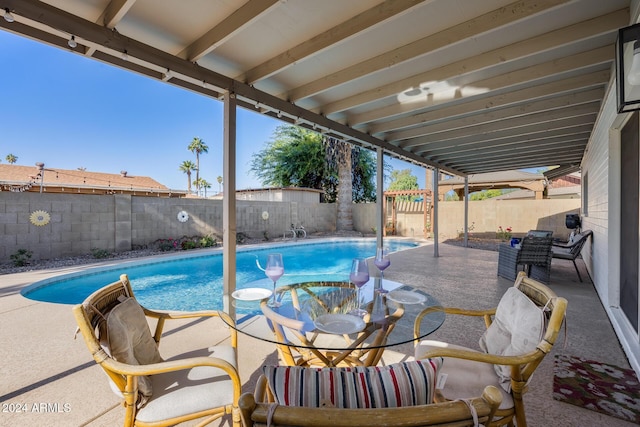 view of pool with a patio