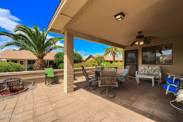 view of patio / terrace with ceiling fan