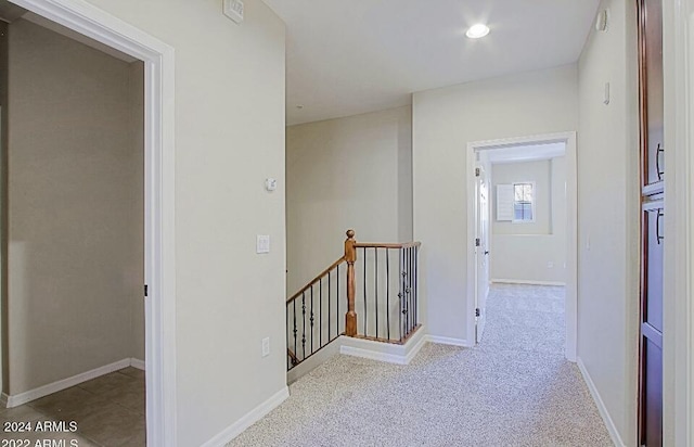 3935 E Rough Rider Rd Unit 1101, Phoenix, AZ 85050 - hallway with an upstairs landing, carpet, and recessed lighting