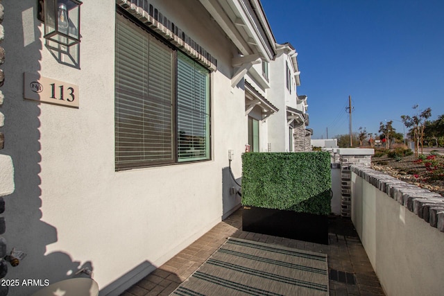 view of property exterior featuring stucco siding