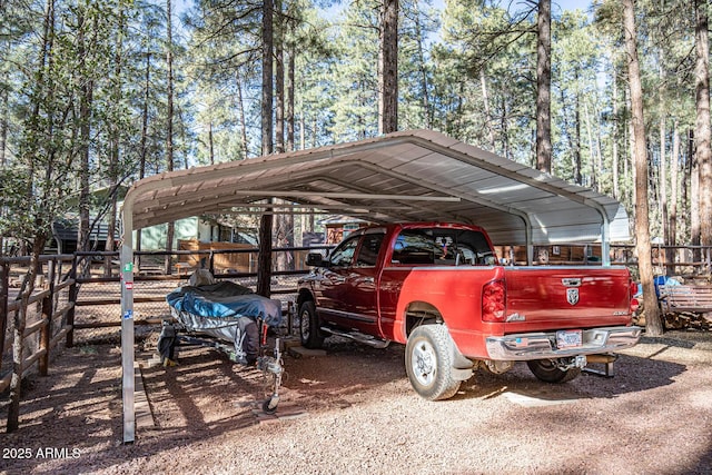 view of car parking featuring a carport