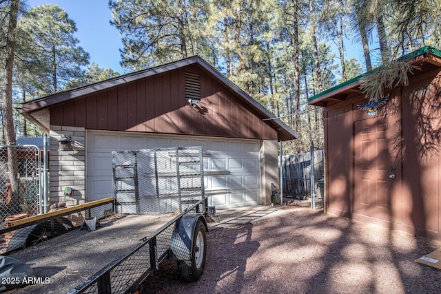 view of outdoor structure featuring a garage