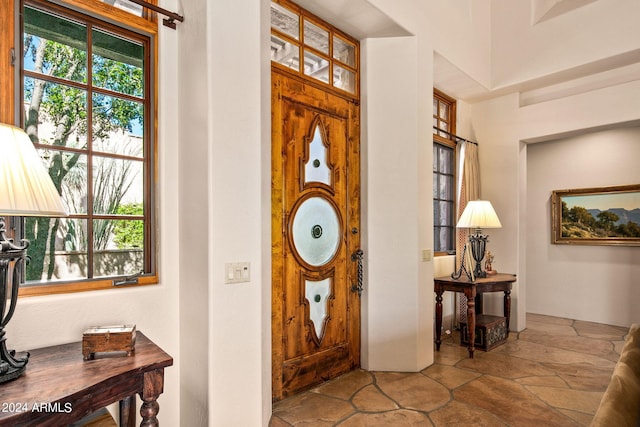 entrance foyer with tile flooring