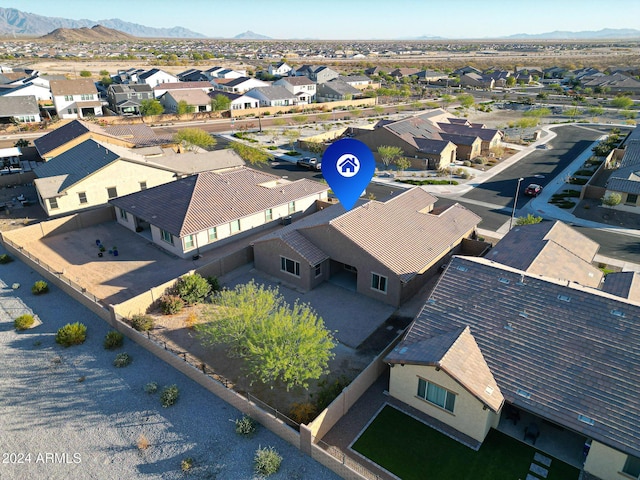 bird's eye view featuring a mountain view