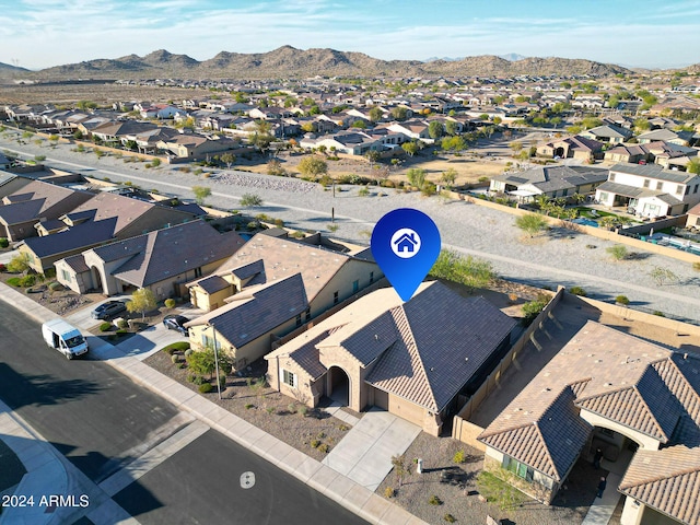 aerial view with a mountain view