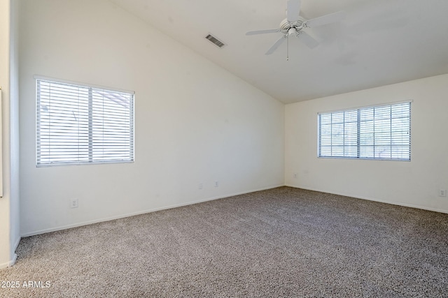 1031 W Longhorn Dr, Chandler, AZ 85286 - spare room with lofted ceiling, carpet floors, ceiling fan, and baseboards