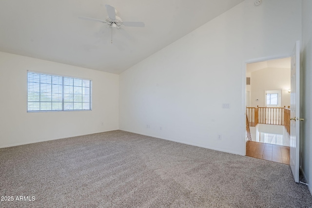 1031 W Longhorn Dr, Chandler, AZ 85286 - spare room with lofted ceiling, carpet flooring, plenty of natural light, and ceiling fan