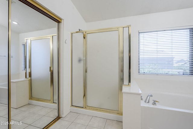 1031 W Longhorn Dr, Chandler, AZ 85286 - full bathroom with a garden tub, a stall shower, and tile patterned flooring