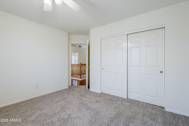 1031 W Longhorn Dr, Chandler, AZ 85286 - unfurnished bedroom with carpet flooring, baseboards, a closet, and ceiling fan