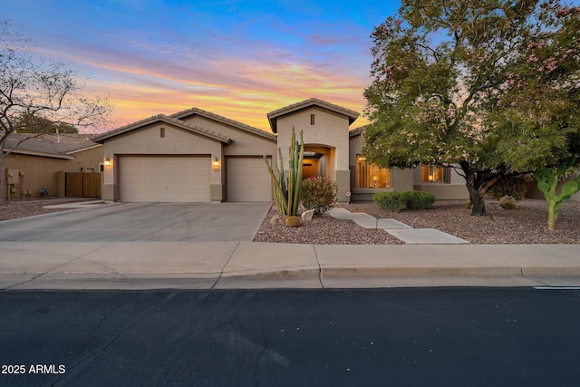 2472 E Prescott Pl, Chandler, AZ 85249 - view of front of property with an attached garage, stucco siding, driveway, and a tiled roof