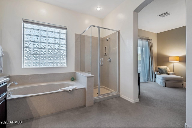 2472 E Prescott Pl, Chandler, AZ 85249 - full bathroom with healthy amount of natural light, a stall shower, and a garden tub