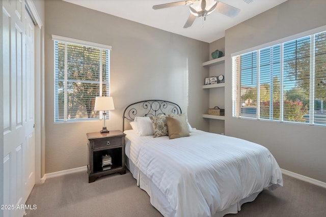 2472 E Prescott Pl, Chandler, AZ 85249 - bedroom with carpet, baseboards, and ceiling fan