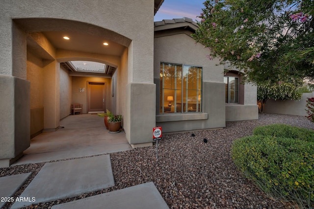 2472 E Prescott Pl, Chandler, AZ 85249 - doorway to property featuring stucco siding