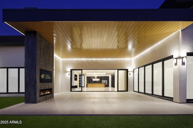 interior space featuring wooden ceiling