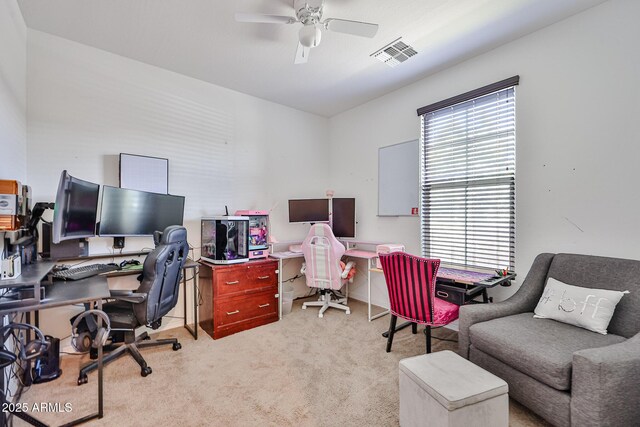 19946 W Glenrosa Ave, Litchfield Park, AZ 85340 - office space featuring visible vents, a ceiling fan, and light colored carpet