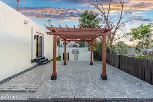 908 W Pershing Ave, Phoenix, AZ 85029 - view of patio / terrace featuring an outdoor kitchen, a pergola, and entry steps