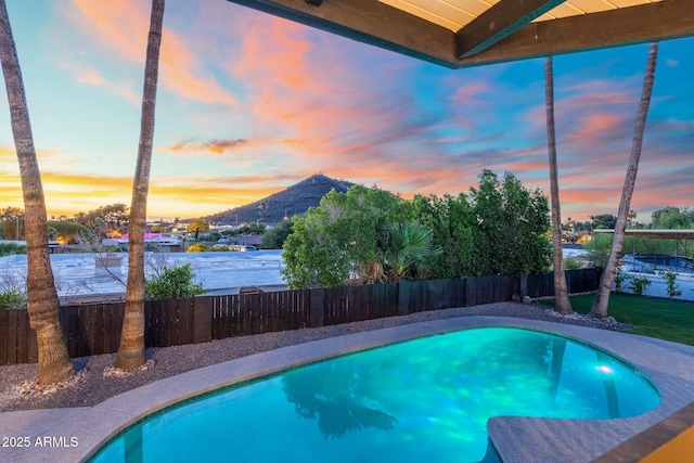 908 W Pershing Ave, Phoenix, AZ 85029 - view of pool featuring a fenced backyard and a mountain view