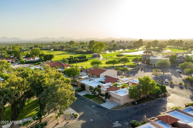 bird's eye view featuring a mountain view