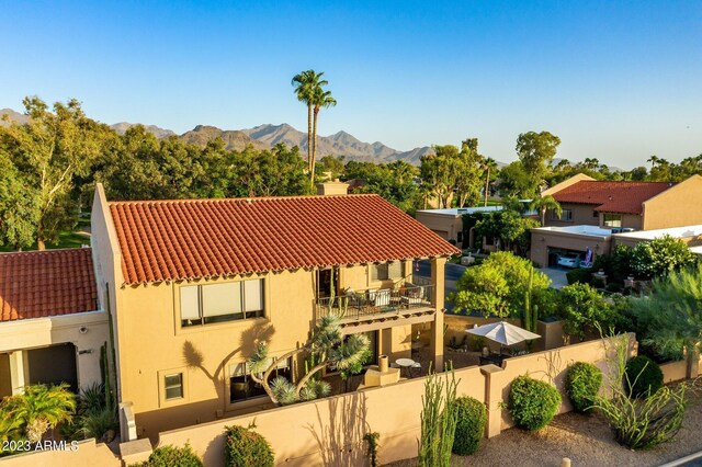 exterior space with a mountain view