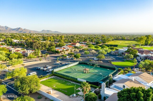 aerial view featuring a mountain view