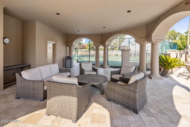 view of patio featuring an outdoor hangout area