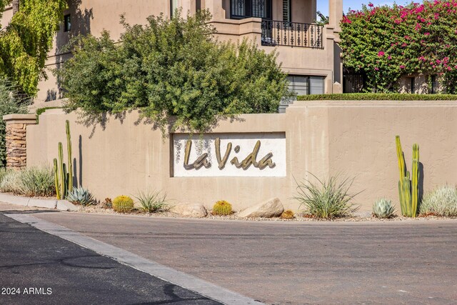 view of community sign