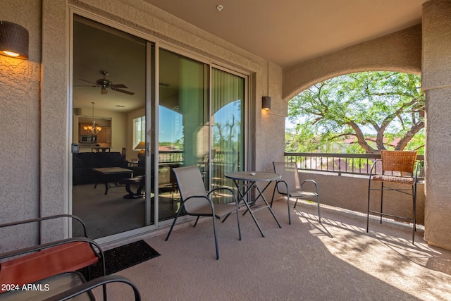 view of patio / terrace with a balcony