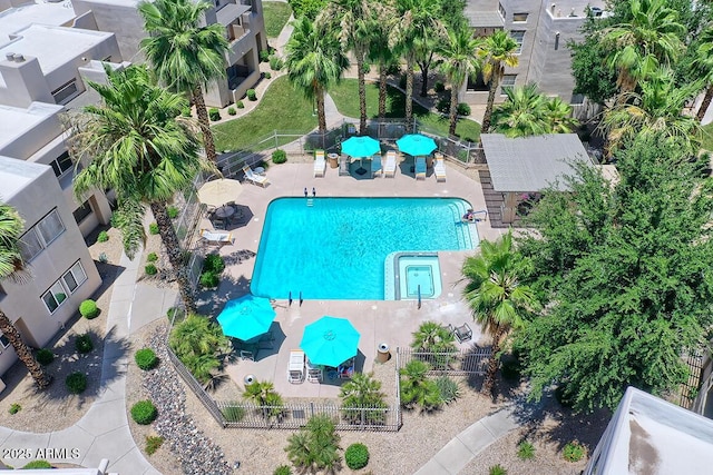 11333 N 92nd St Unit 1118, Scottsdale, AZ 85260 - drone / aerial view of a pool area