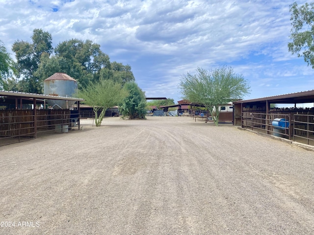 view of road featuring an exterior structure