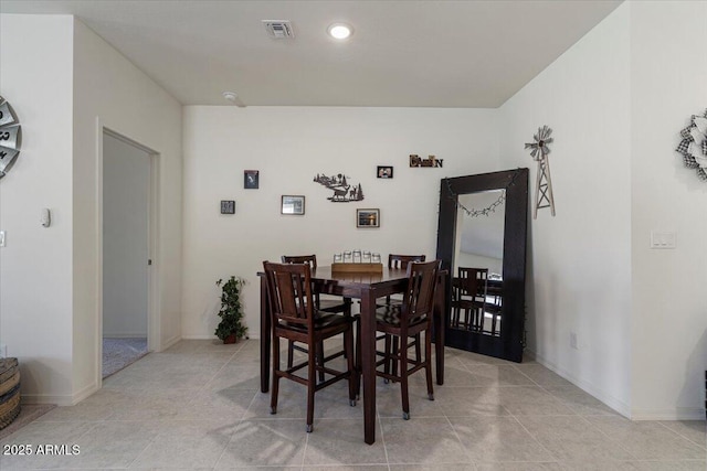 view of tiled dining room