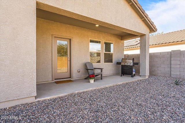 view of patio featuring grilling area