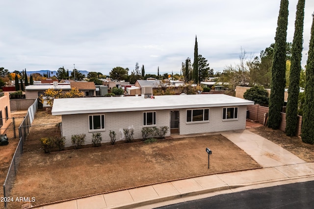 view of single story home