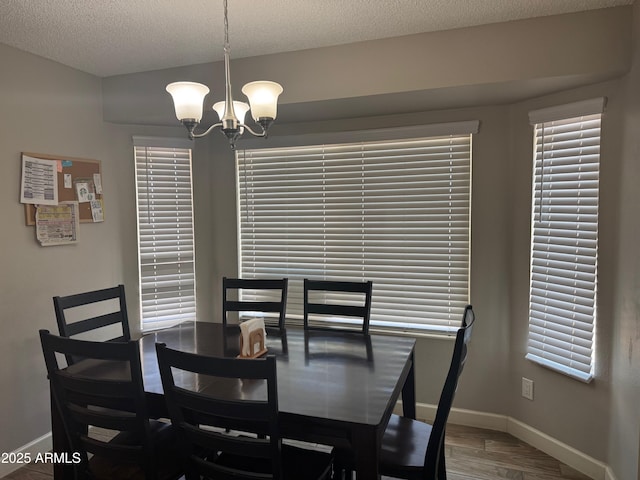 8520 W Palm Ln Unit 1054, Phoenix, AZ 85037 - dining area featuring a chandelier, a textured ceiling, and wood finished floors
