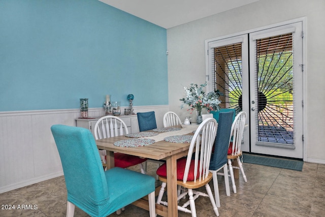 view of tiled dining space