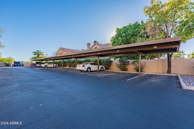 view of car parking featuring a carport