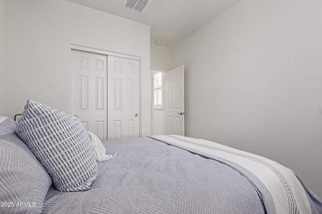 bedroom featuring a closet