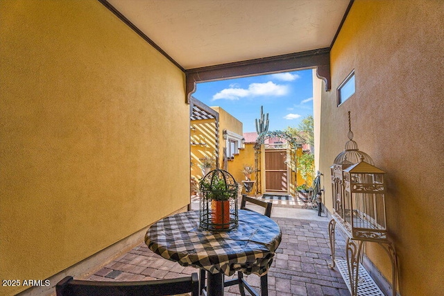 balcony with a patio