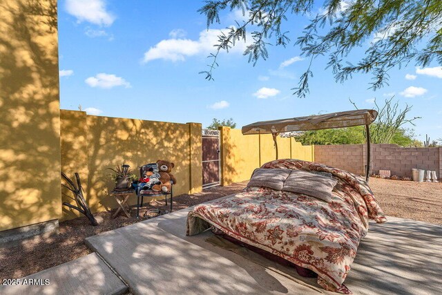 view of patio with a fenced backyard
