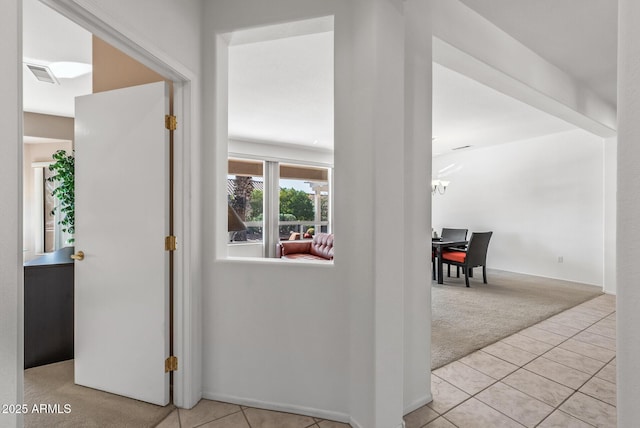 interior space with light colored carpet