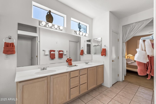 bathroom featuring vanity and tile patterned floors